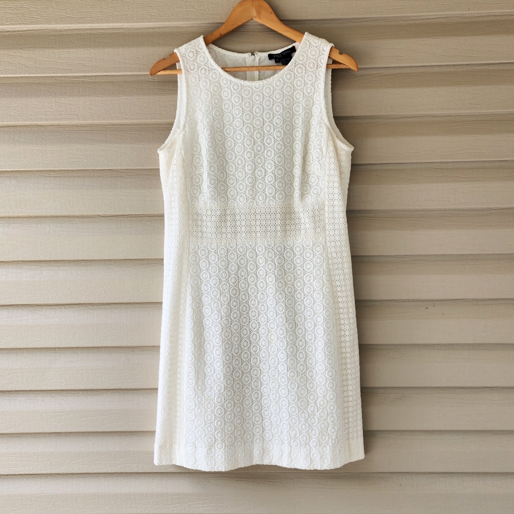 Etcetera White Cotton Lace Dress Size 8